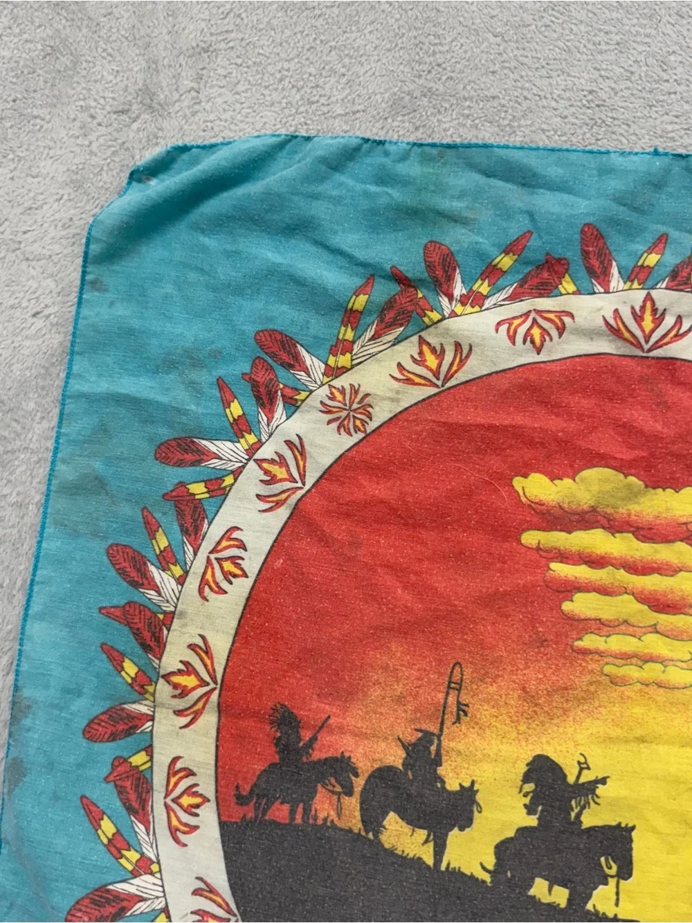 Vintage Hav A Hank Native American Tribal Bandana US Scarf Cotton Poly Blend